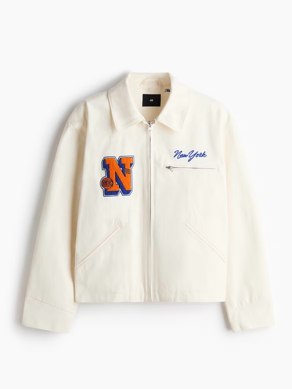 Cream New York Embroidered Zip Jacket